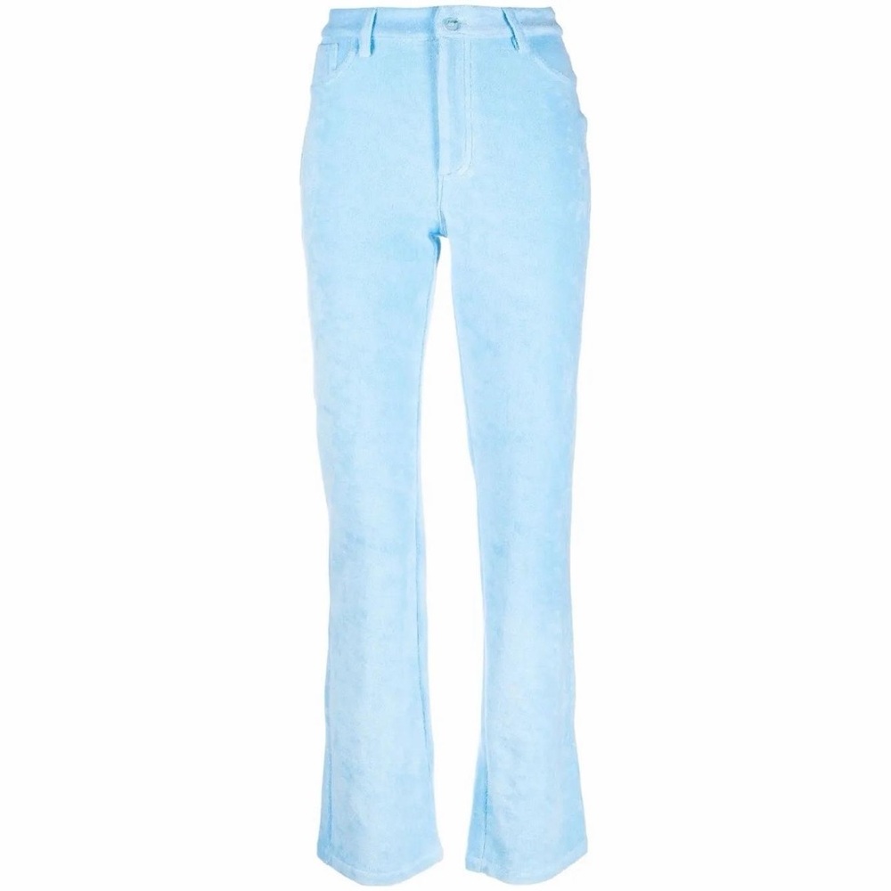 MAISIE WILEN Terrycloth MOCKUMENTARY Baby Blue Straight Leg Pants